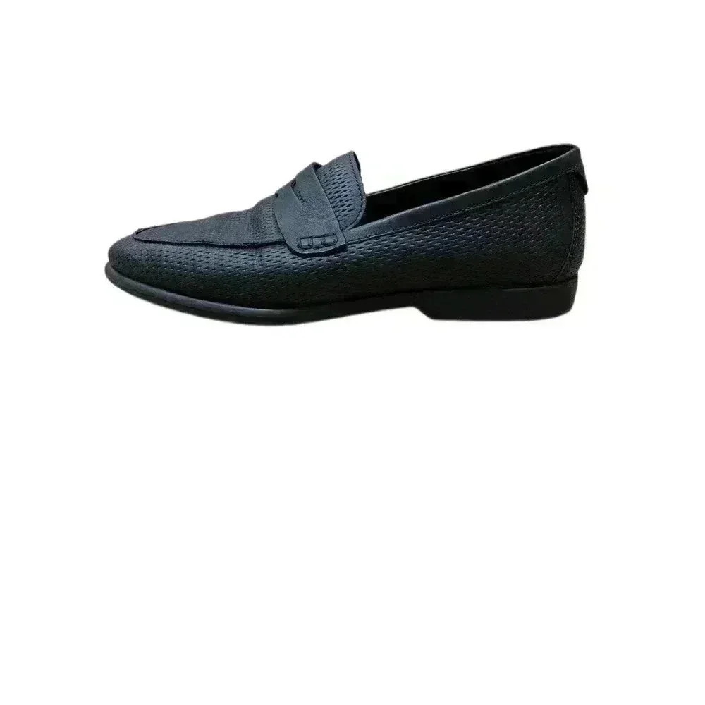 ECCO Black Citytray Lite Summer Penny Loafers - size 44